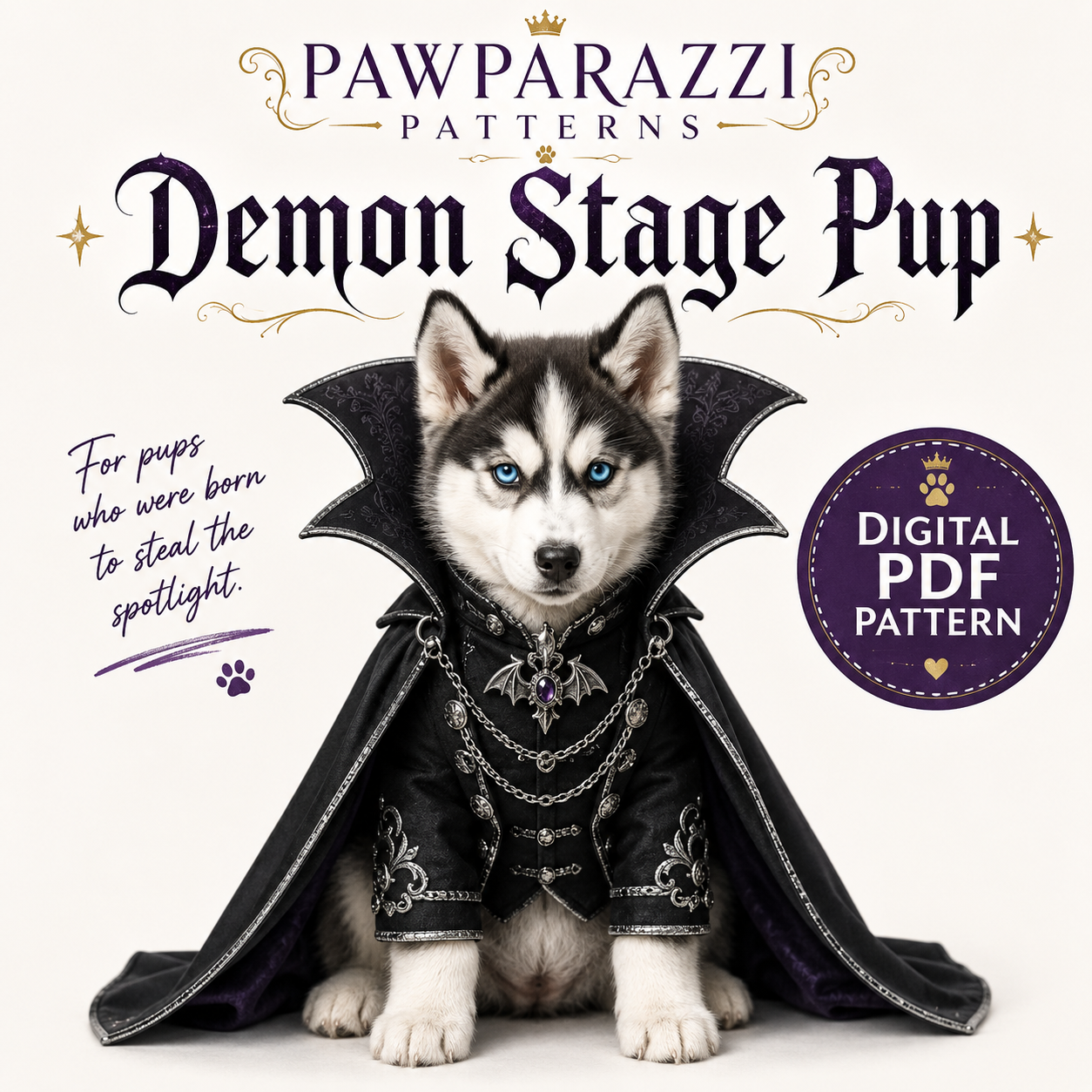Demon Stage Pup digital sewing pattern cover