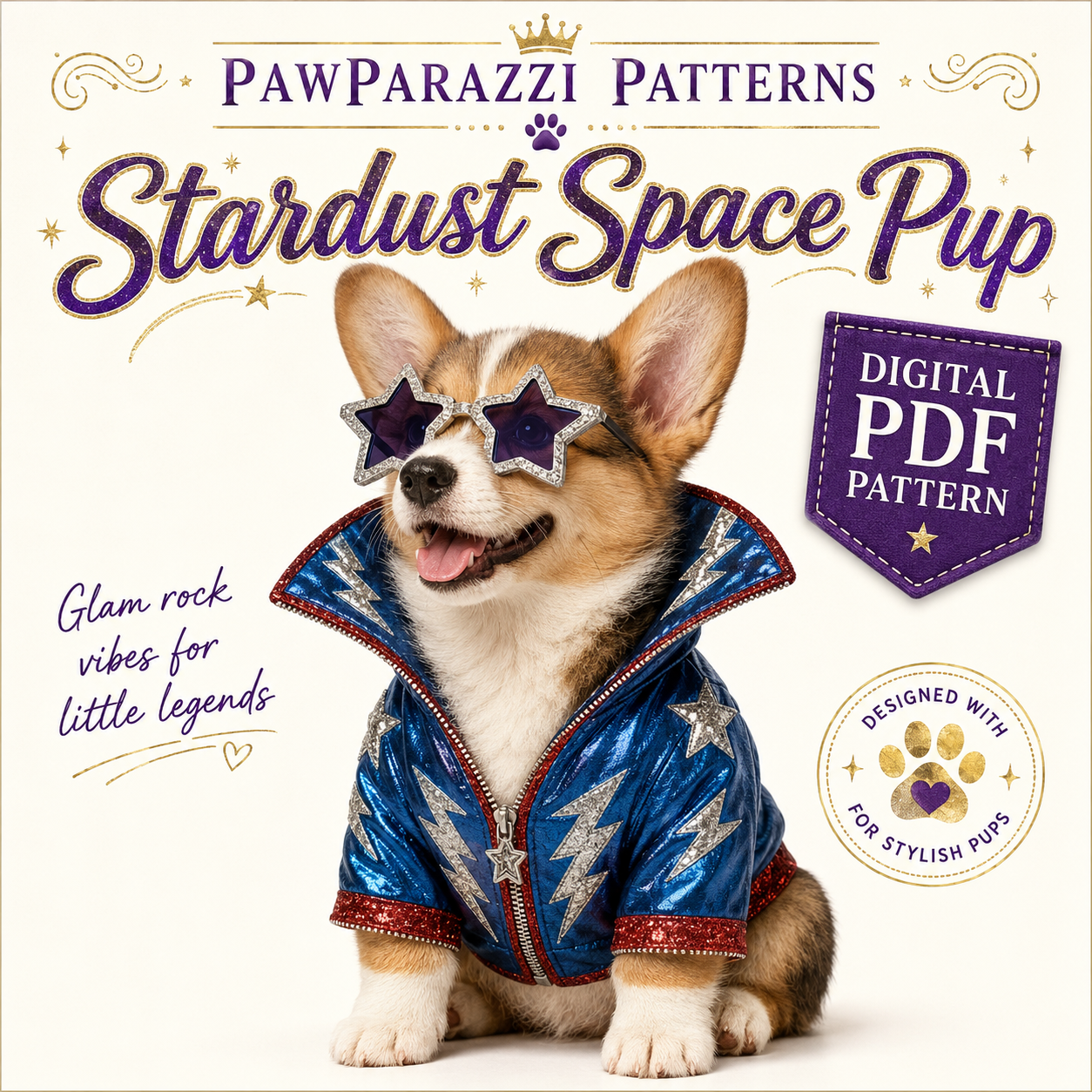 Stardust Space Pup digital sewing pattern cover